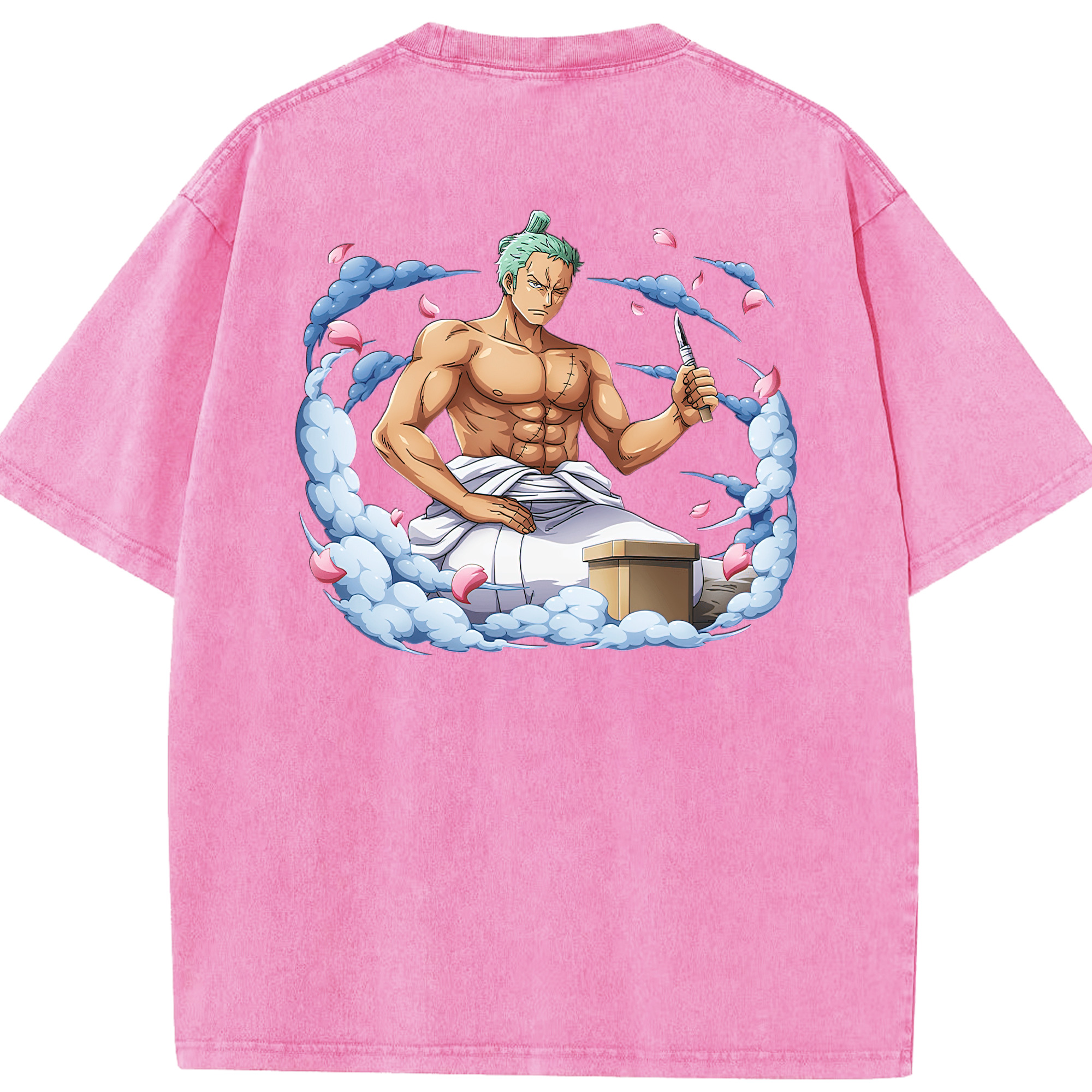 ワンピース ロロノア・ゾロ ONE PIECE Roronoa Zoro 綿100% ヴィンテージ風 半袖Tシャツ（背面プリント）